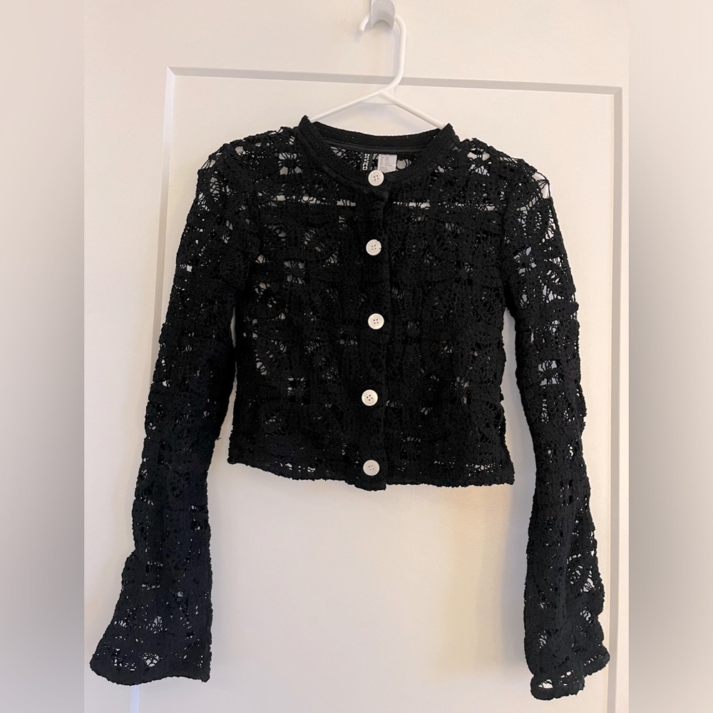 H&M lace crochet sweater
